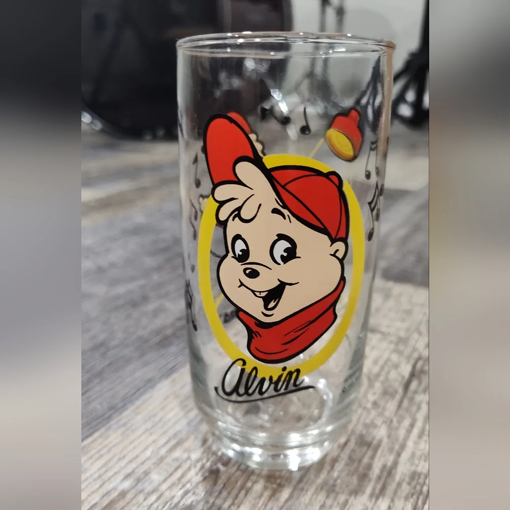 Vintage Alvin and the Chipmunks 1985 Alvin Drinking Glass Collectible
